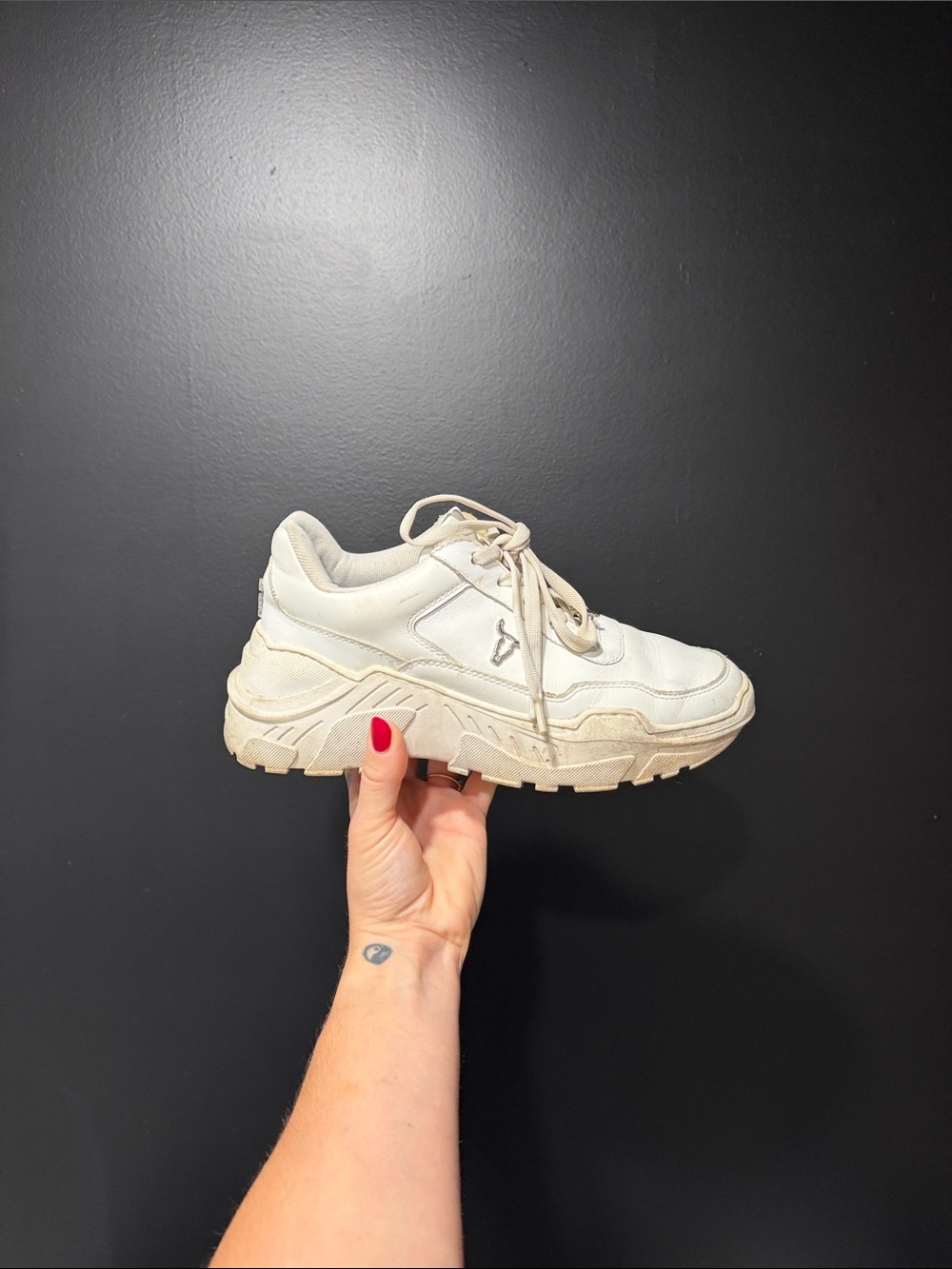 Women's Chunky Lace-Up Sneaker in Off-White Windsor